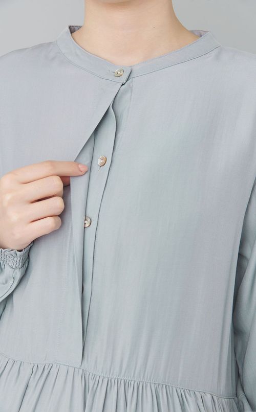 ウエスト切替ギャザーワンピース