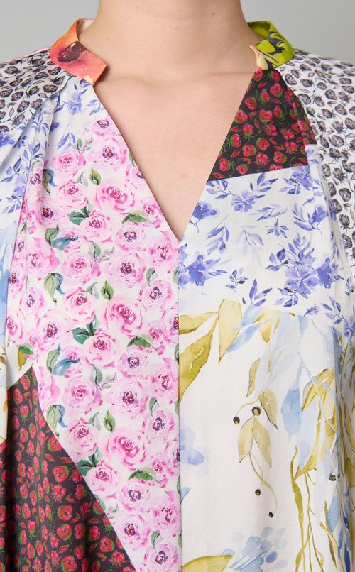 ミックスプリントAラインワンピース