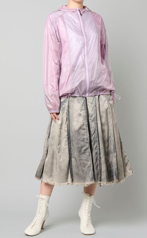 デニムプリントプリーツスカー卜