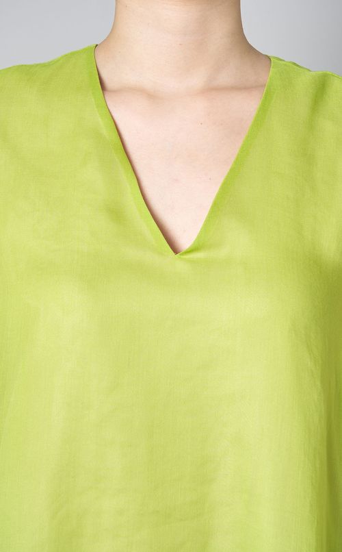 シアーオーガンジーVネックワンピース