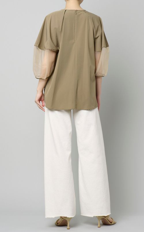 シアースリーブプルオーバーブラウス