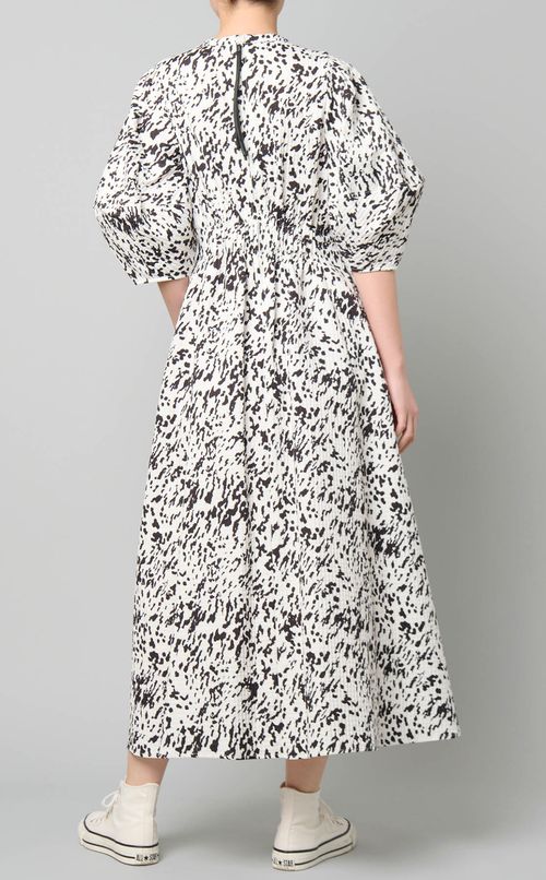 ジオメトリックプリントコクーンドレス