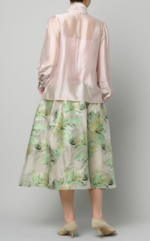 シアーボウタイパイピングブラウス