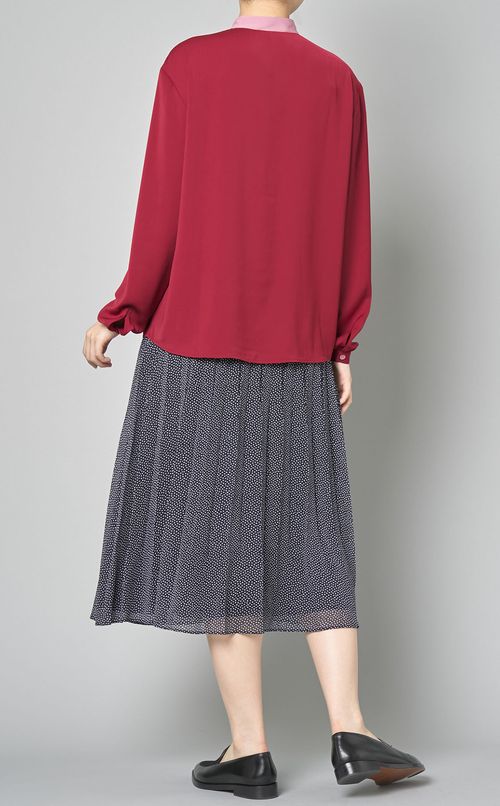 バイカラーダブルポケットブラウス