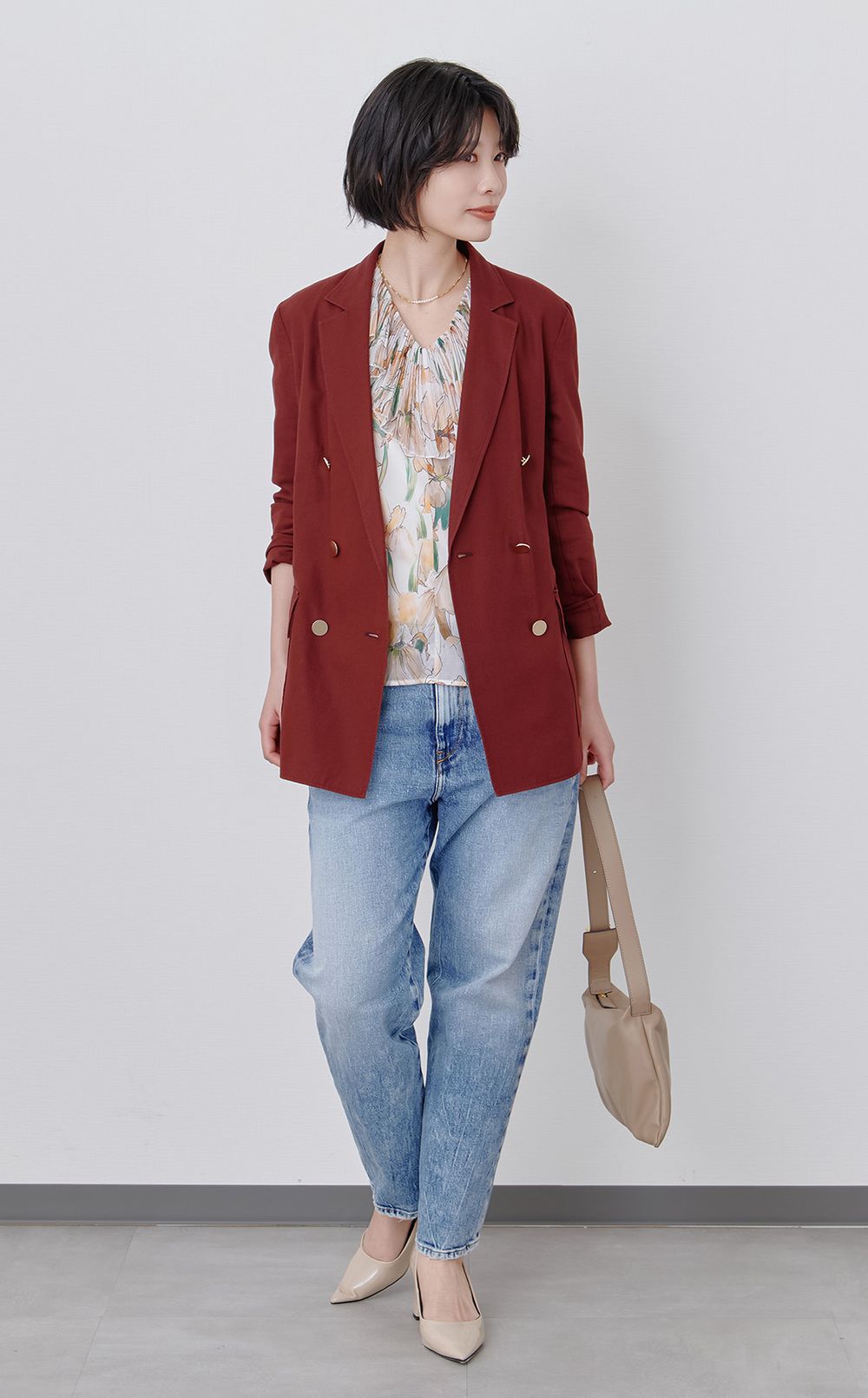 ボーイフレンドウォッシュドデニムパンツ