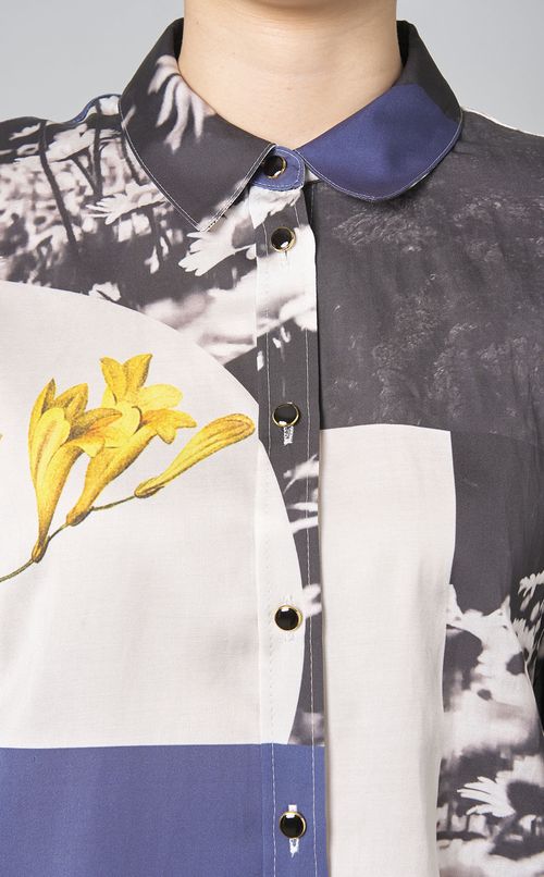 ミックスプリントオーバーサイズシャツ