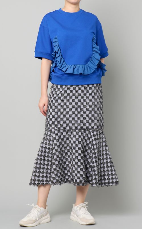 ダイヤ柄デニムティアードスカート