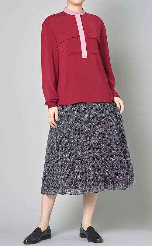 ドットギャザープリーツスカート