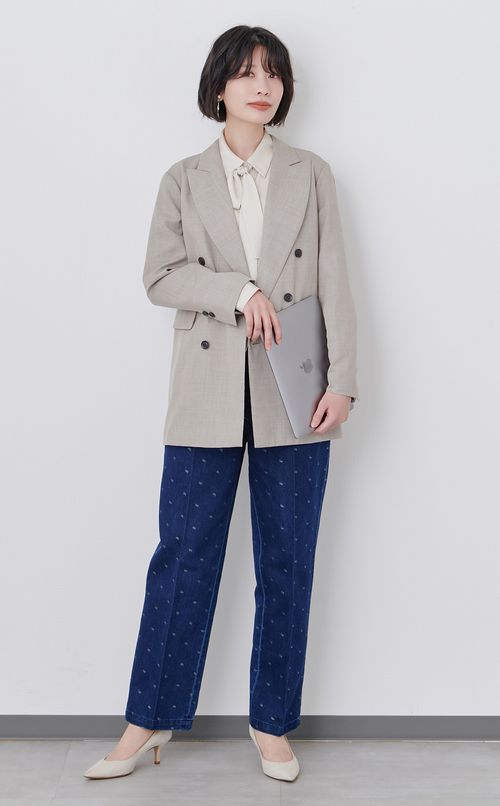 ウールツイルファスナースリーブジャケット