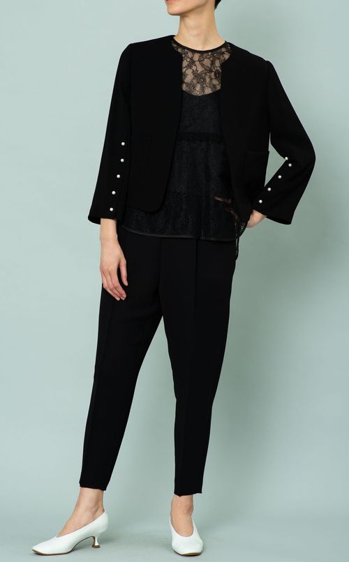 パール付ノーカラージャケット