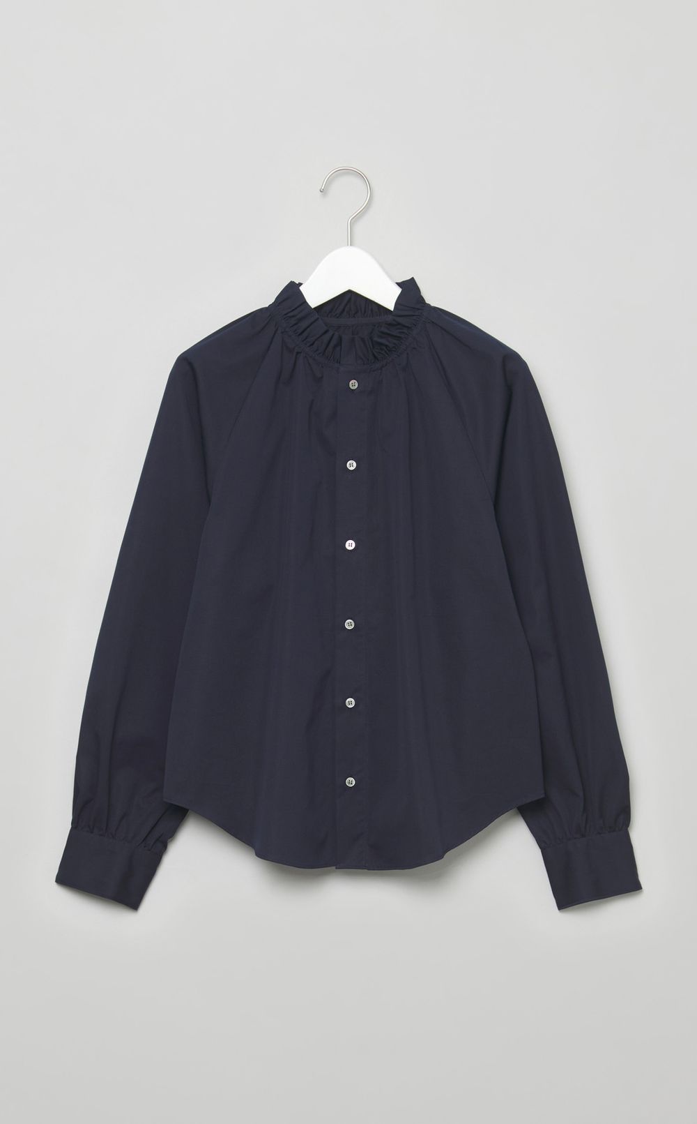 ポプリンギャザーカラーシャツ