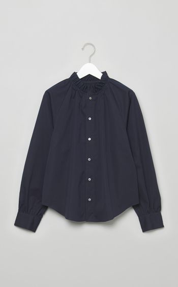 ポプリンギャザーカラーシャツ