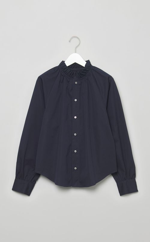 ポプリンギャザーカラーシャツ