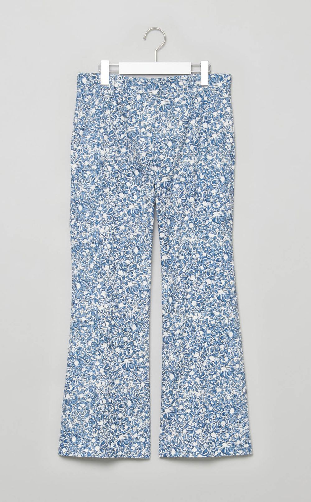 ストレッチ混プリントクロップドパンツ