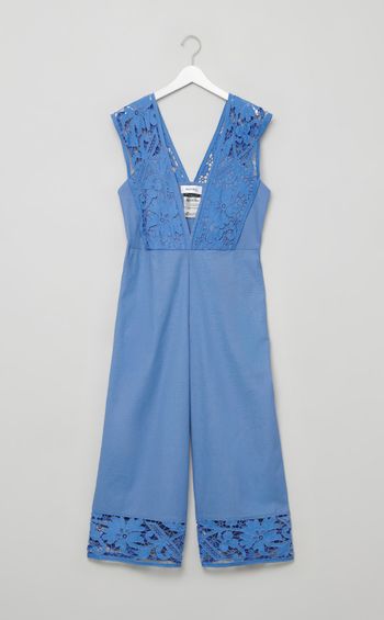 深Vネックレースサロペット