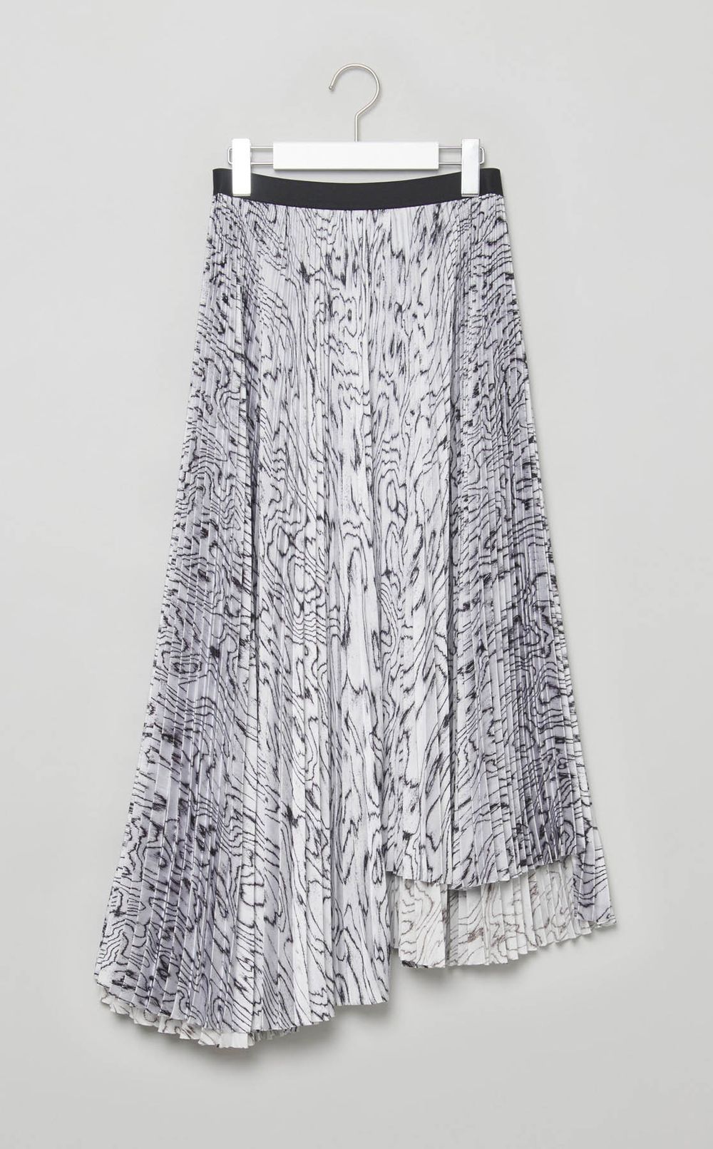 プリントサテンアシメトリースカート