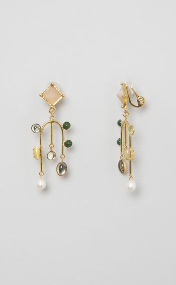 天然石カボションイヤリング