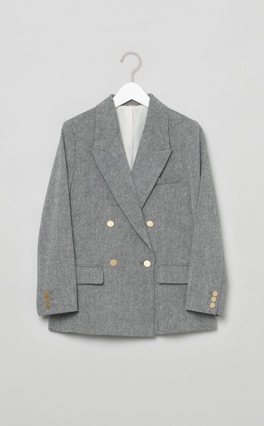 ダブルブレストツイードブレザー