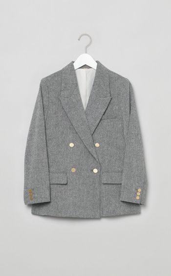 ダブルブレストツイードブレザー