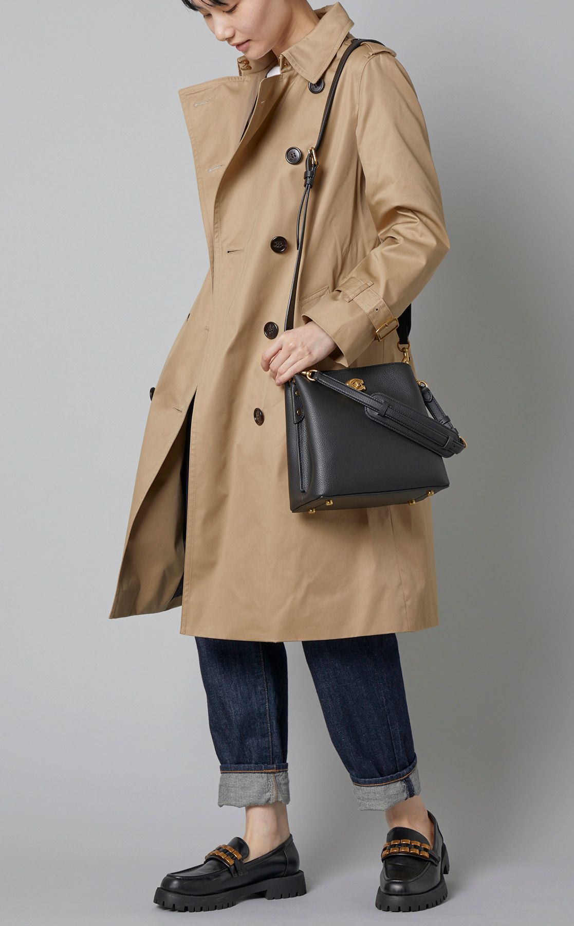 COACH / コーチ | コットン トレンチコート 裏地シグネチャー柄 | XS 