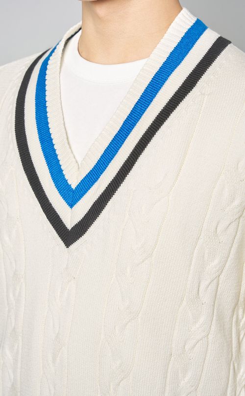 チルデンVネックプルオーバーニット