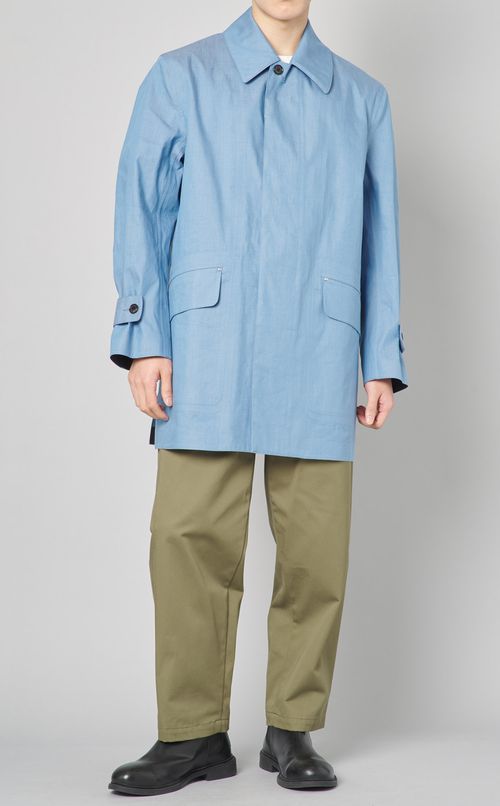 シャンブレーステンカラーコート