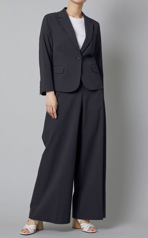 シアサッカーワイドパンツ