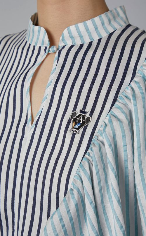 ストライプギャザーブラウス