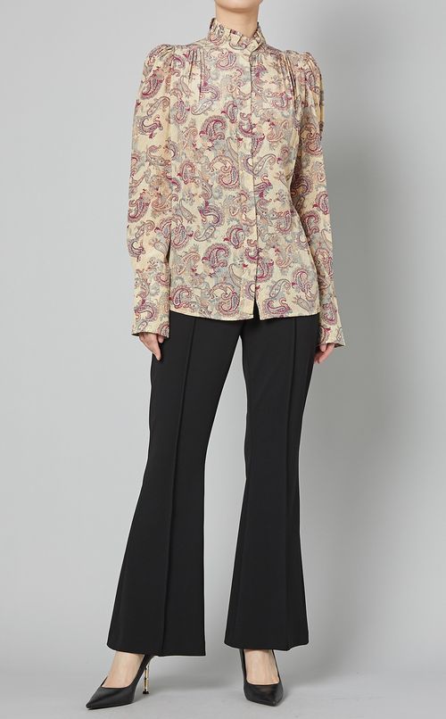 プリントスタンドカラーブラウス