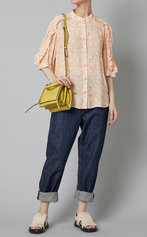 マウイフラワープリントフリルブラウス