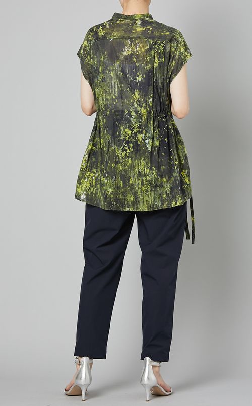 プリントギャザーシャツ