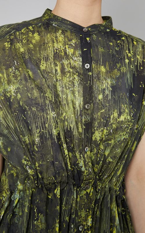 プリントギャザーシャツ