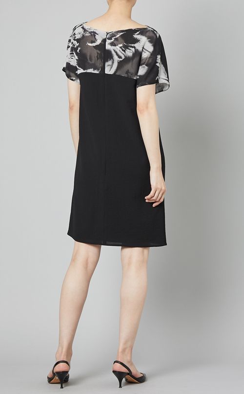 プリント切替ボックスワンピース