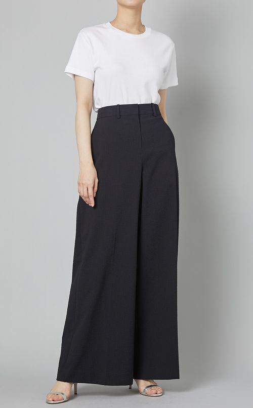 シアサッカーワイドパンツ