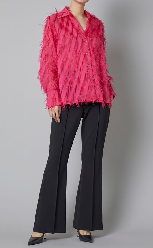 フリンジカットロングスリーブシャツ