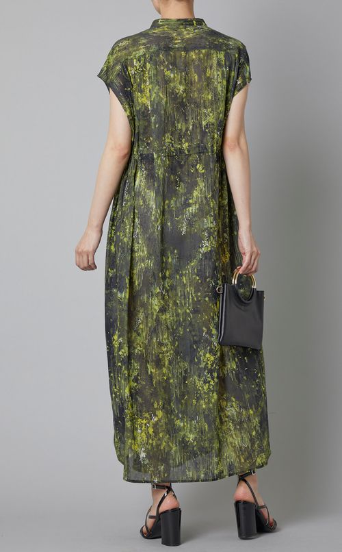 プリントギャザーシャツワンピース