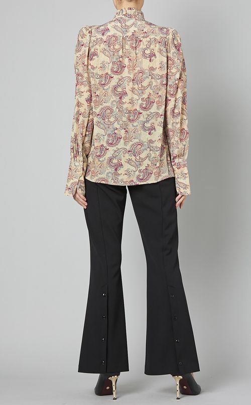 プリントスタンドカラーブラウス