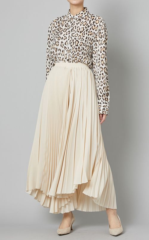 クラシックレオパードプリントブラウス