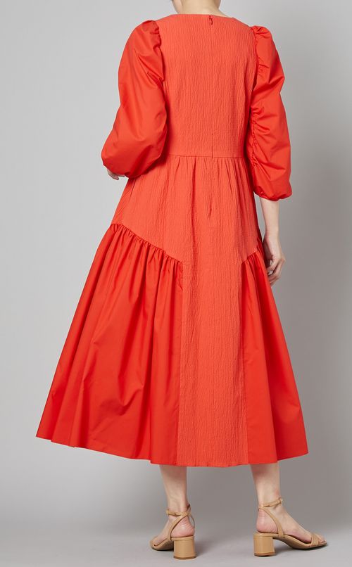 パフスリーブギャザーワンピース