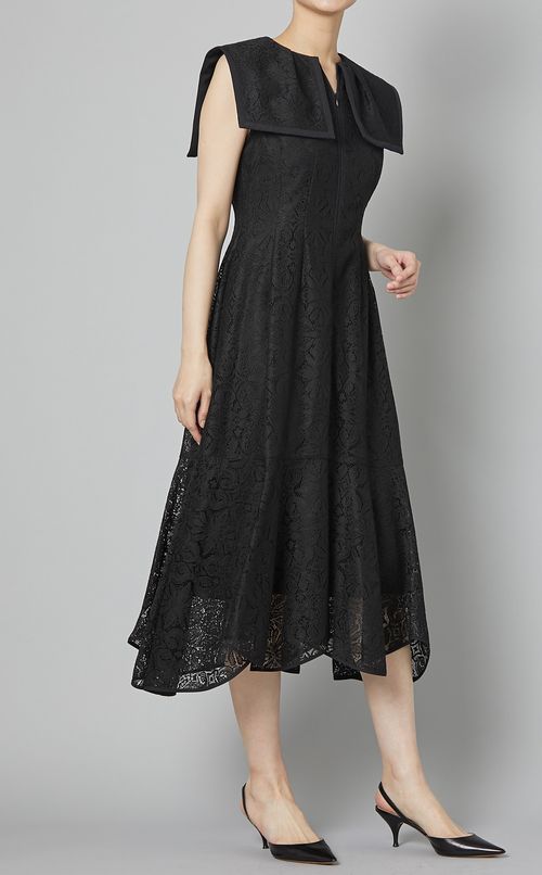 パイピングカラーワンピース