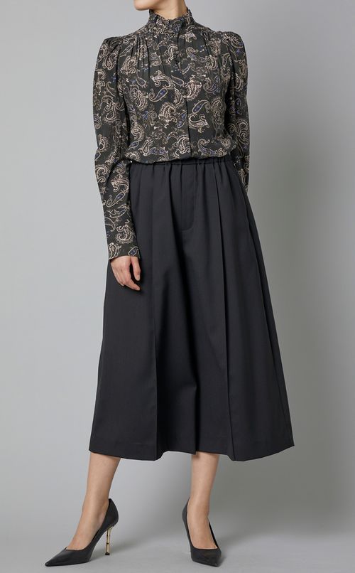 プリントスタンドカラーブラウス