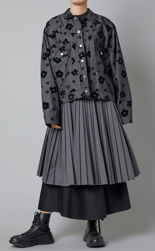 フロッキープリントデニムジャケット