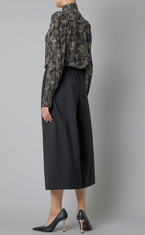 プリントスタンドカラーブラウス