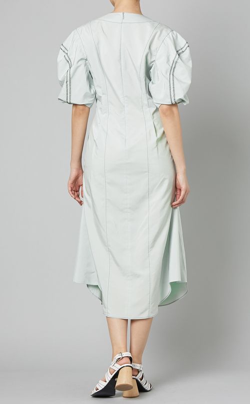 バイカラーステッチスリーブワンピース