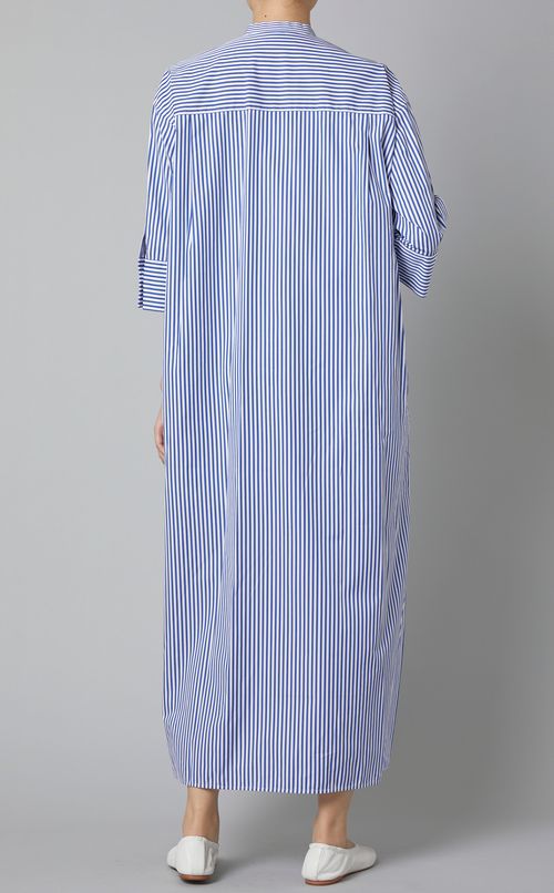 ストライプバンドカラーシャツワンピース