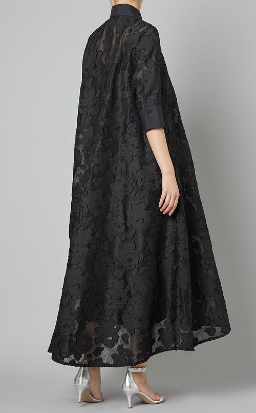 フラワージャガード半袖マキシワンピース