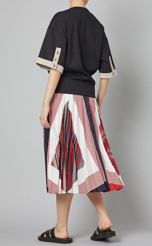 ドロップショルダーバイカラートップス