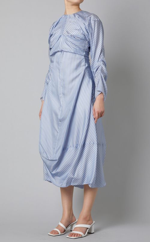 ストライプギャザーワンピース