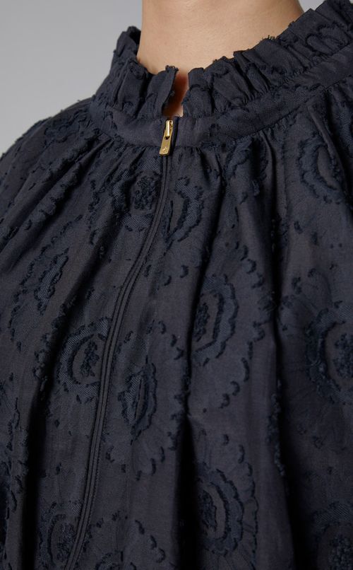 フラワージャガードドローコードブルゾン