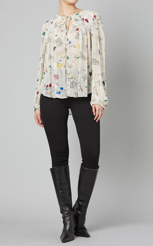 マルチプリントプルオーバーブラウス